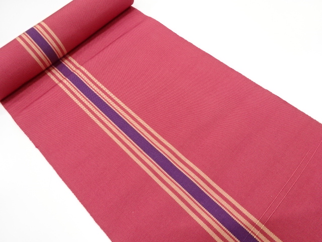 JAPANESE KIMONO / ANTIQUE BOLT FOR HASSUN OBI / WOVEN STRIPE